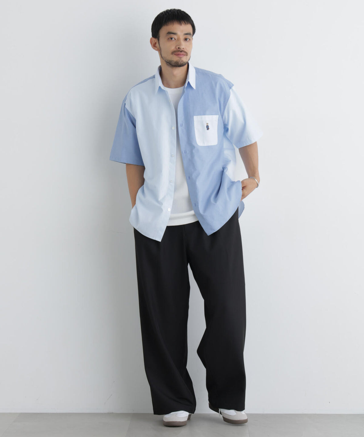 ポリエステルツイル ワイドパンツ