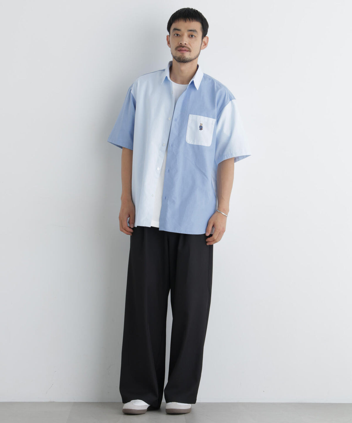 ポリエステルツイル ワイドパンツ
