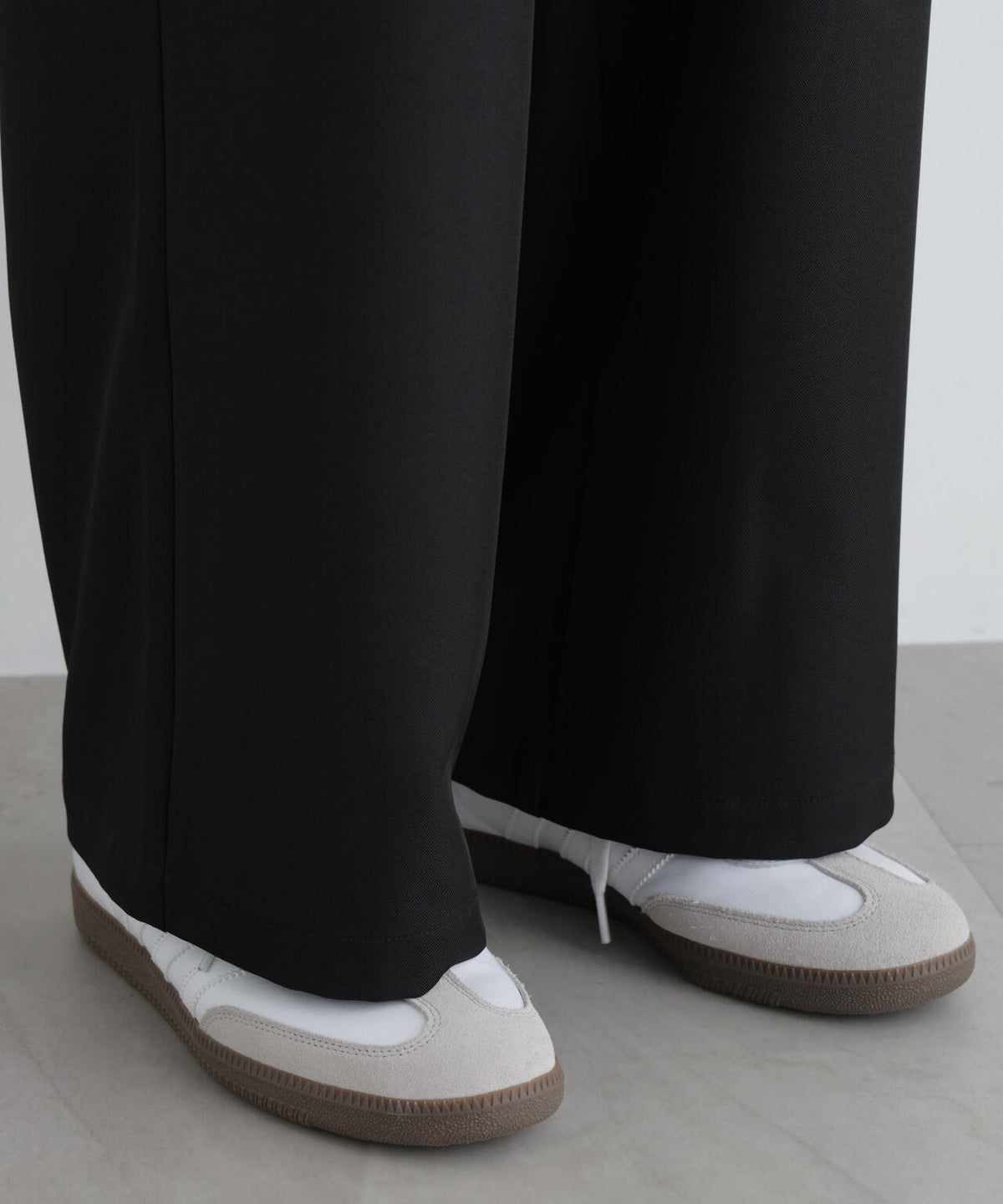ポリエステルツイル ワイドパンツ