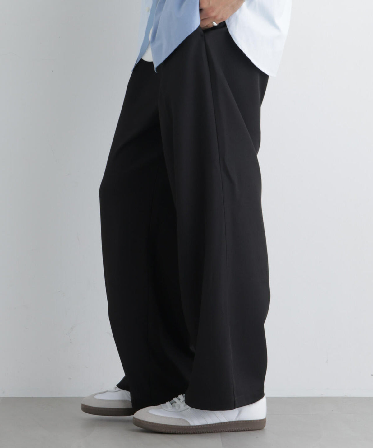 ポリエステルツイル ワイドパンツ
