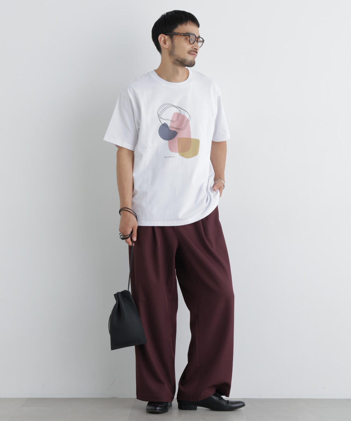 ポリエステルツイル ワイドパンツ