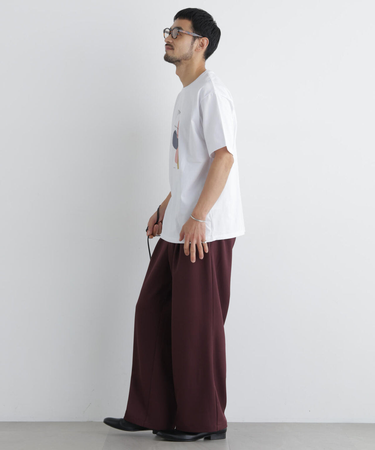 ポリエステルツイル ワイドパンツ