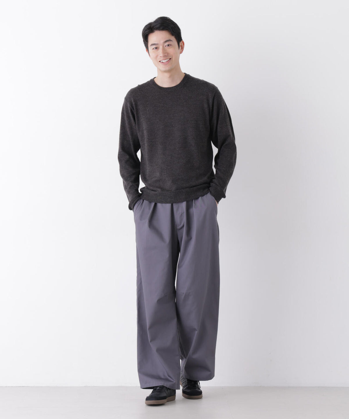 WEB限定/TCツイルワイドタックカーブパンツ