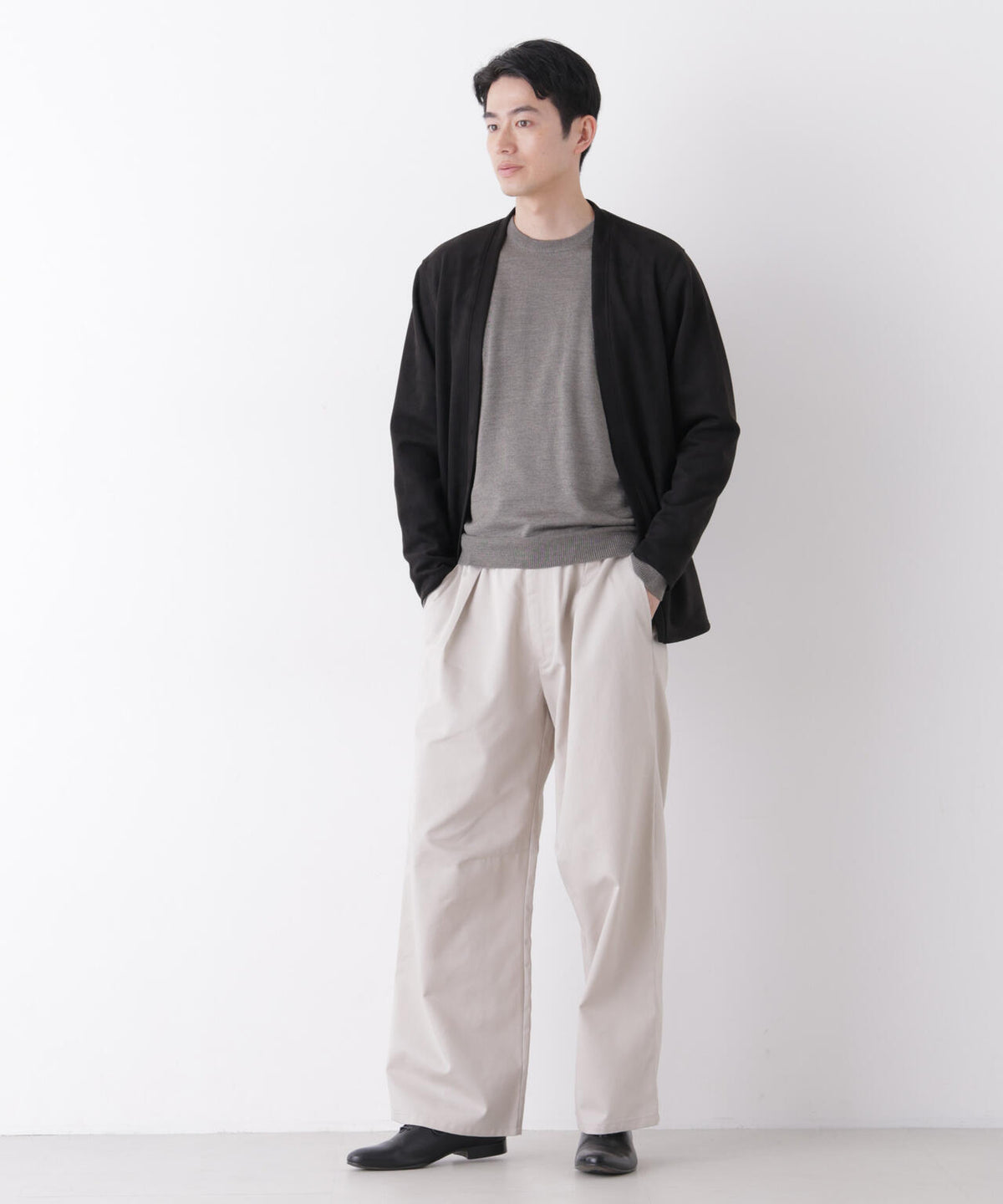 WEB限定/TCツイルワイドタックカーブパンツ