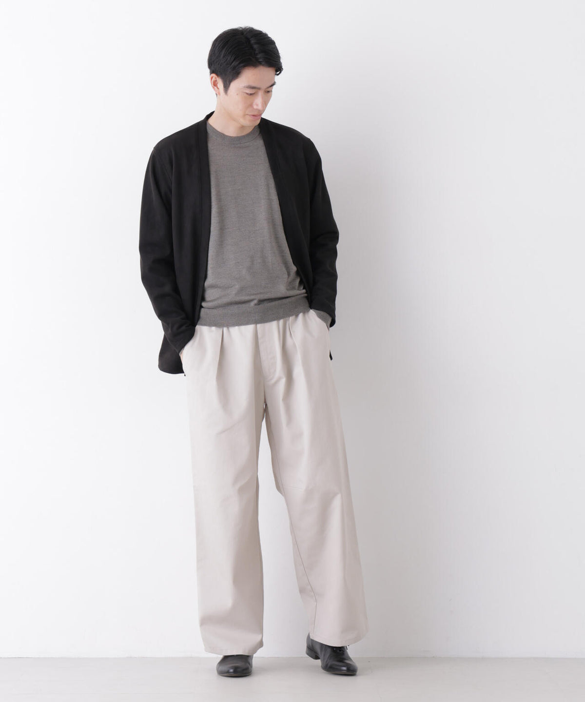 WEB限定/TCツイルワイドタックカーブパンツ