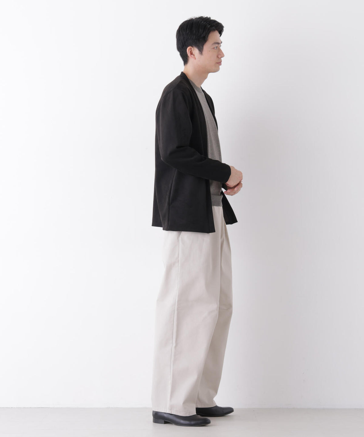 WEB限定/TCツイルワイドタックカーブパンツ
