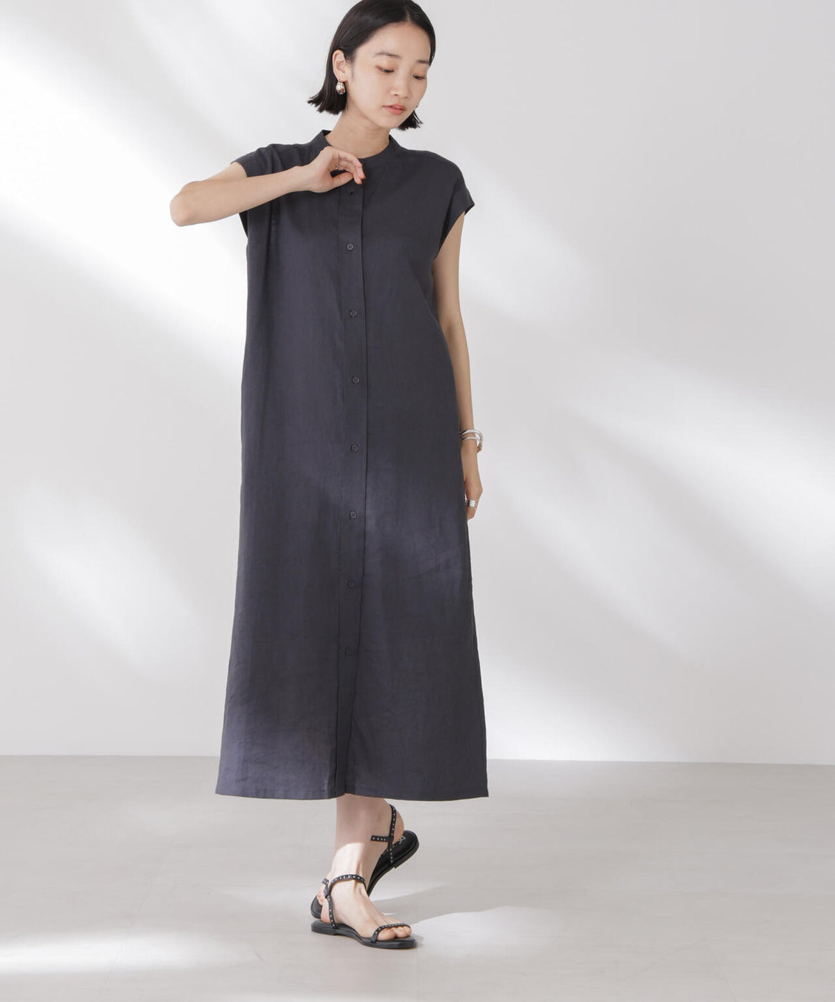 Anti Smell Linen フレンチスリーブワンピース