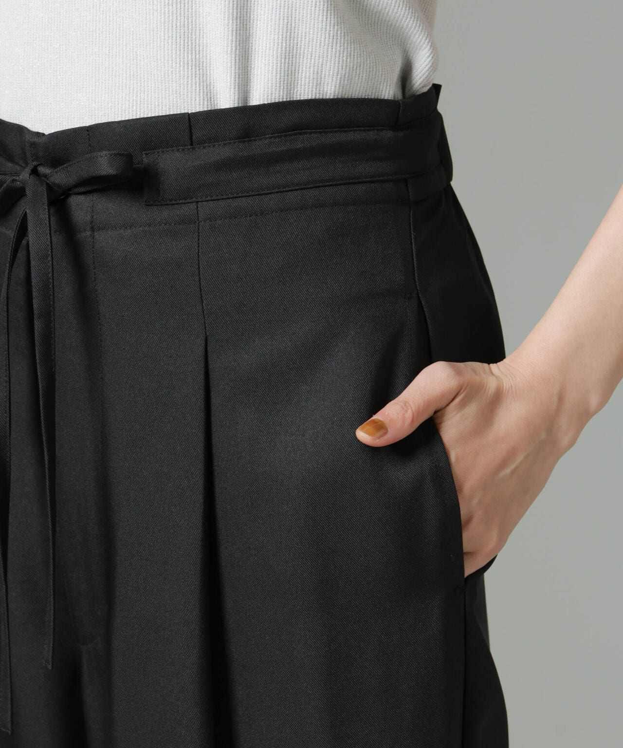 ウエストリボンベルトパンツ(セットアップ可)