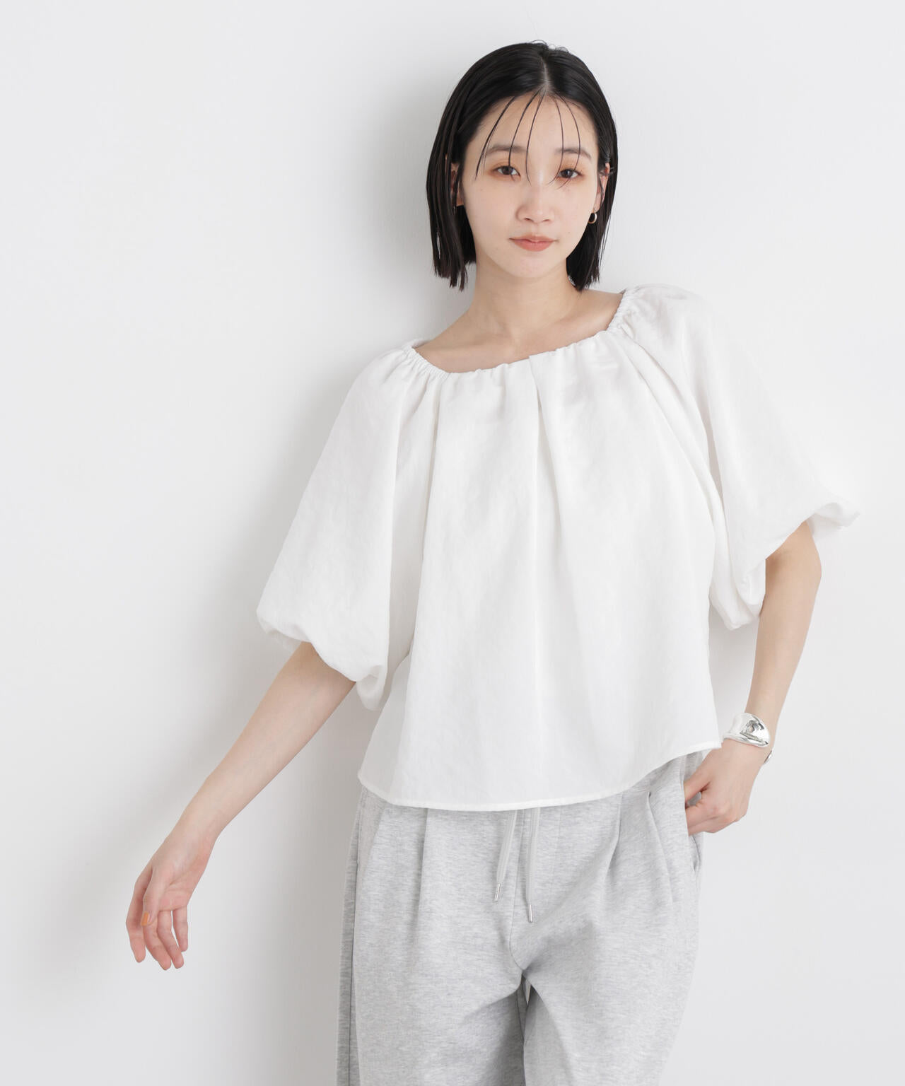 タンブラーブッチャー前後2wayボリュームスリーブブラウス(セットアップ可)