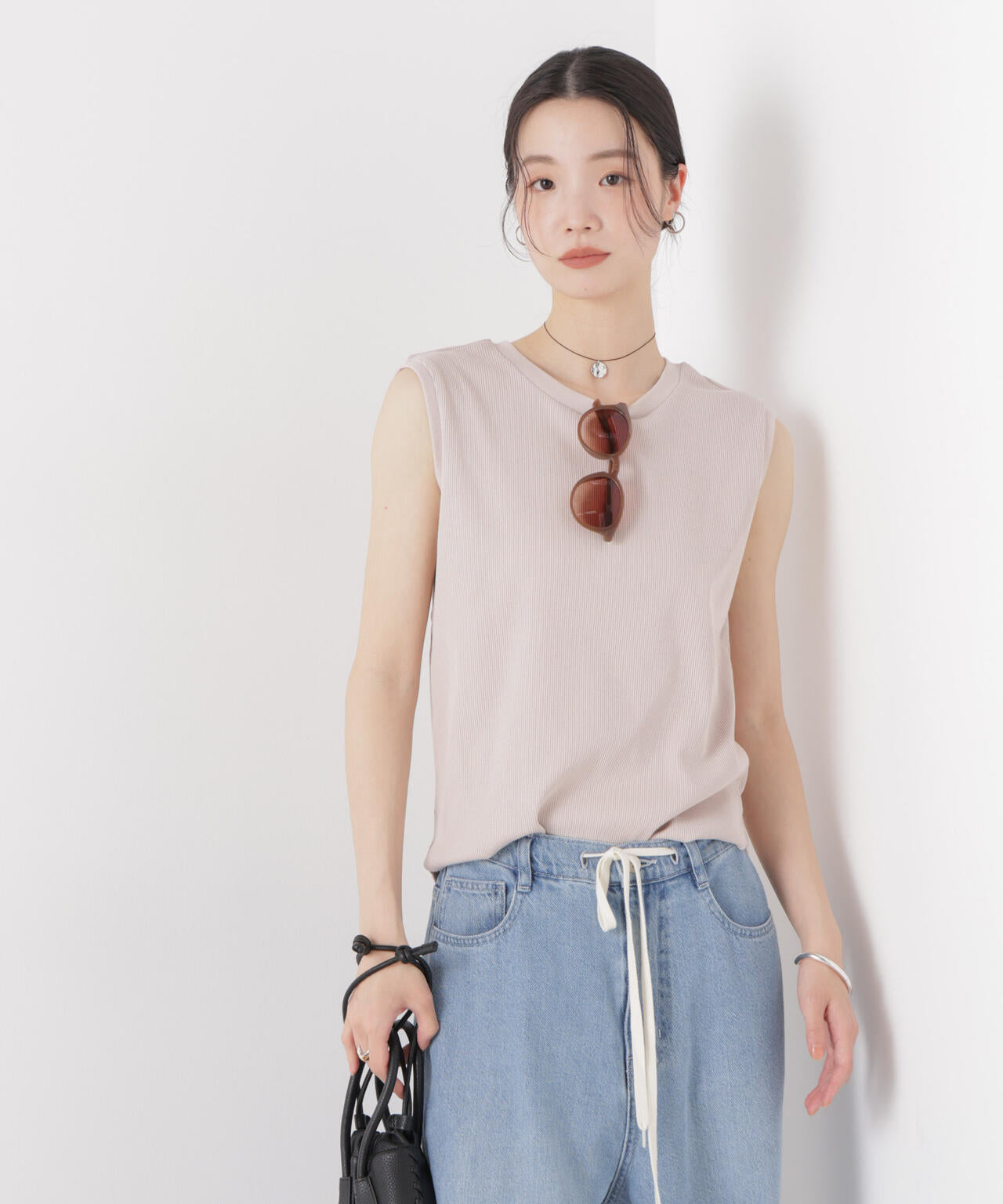 UVカット抗菌防臭吸水速乾イージーケアノースリーブトップス