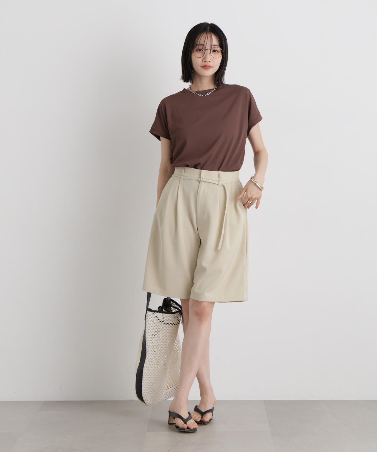 汗隠糸加工&多彩機能カットソー素材 ドルマンフレンチトップス