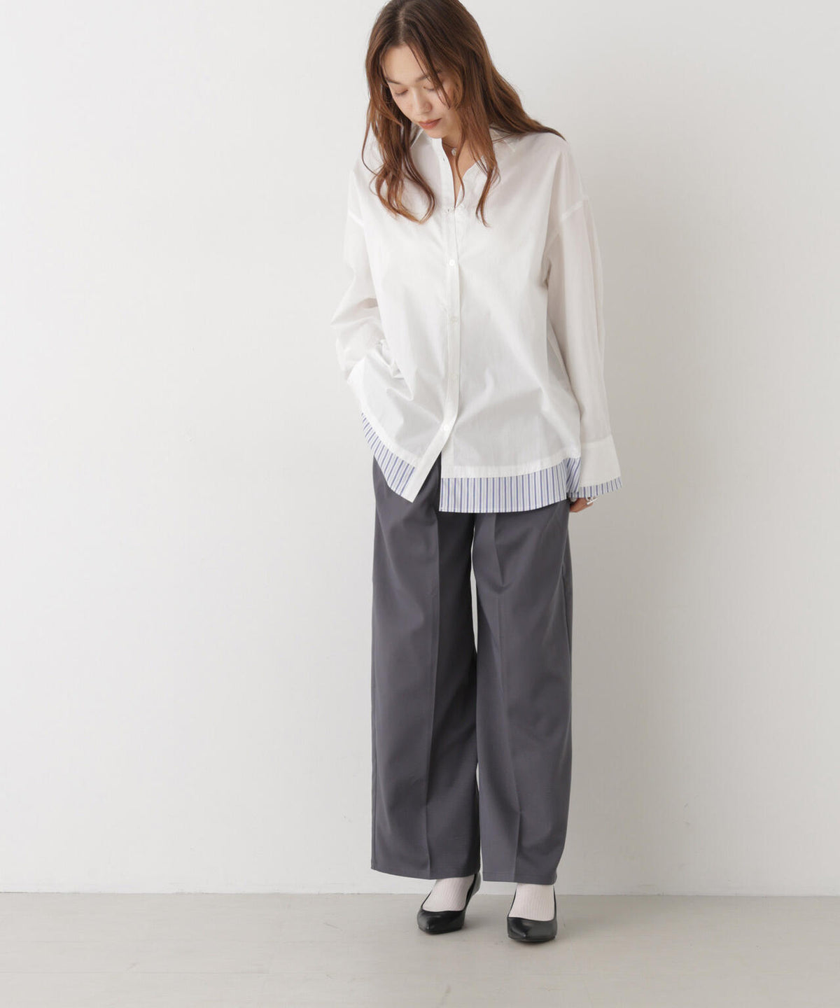 レイヤードライクワイドシルエットシャツ