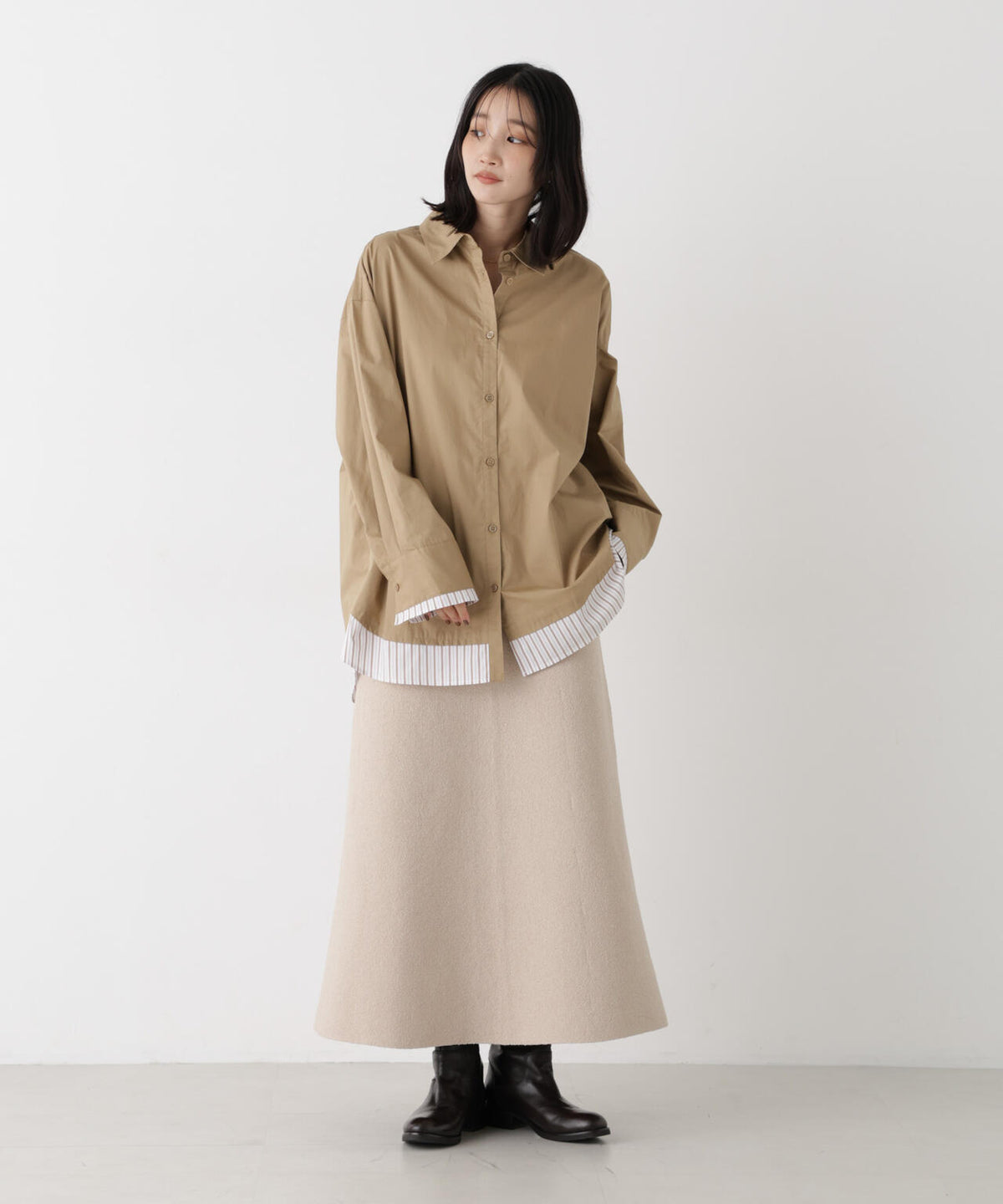 レイヤードライクワイドシルエットシャツ