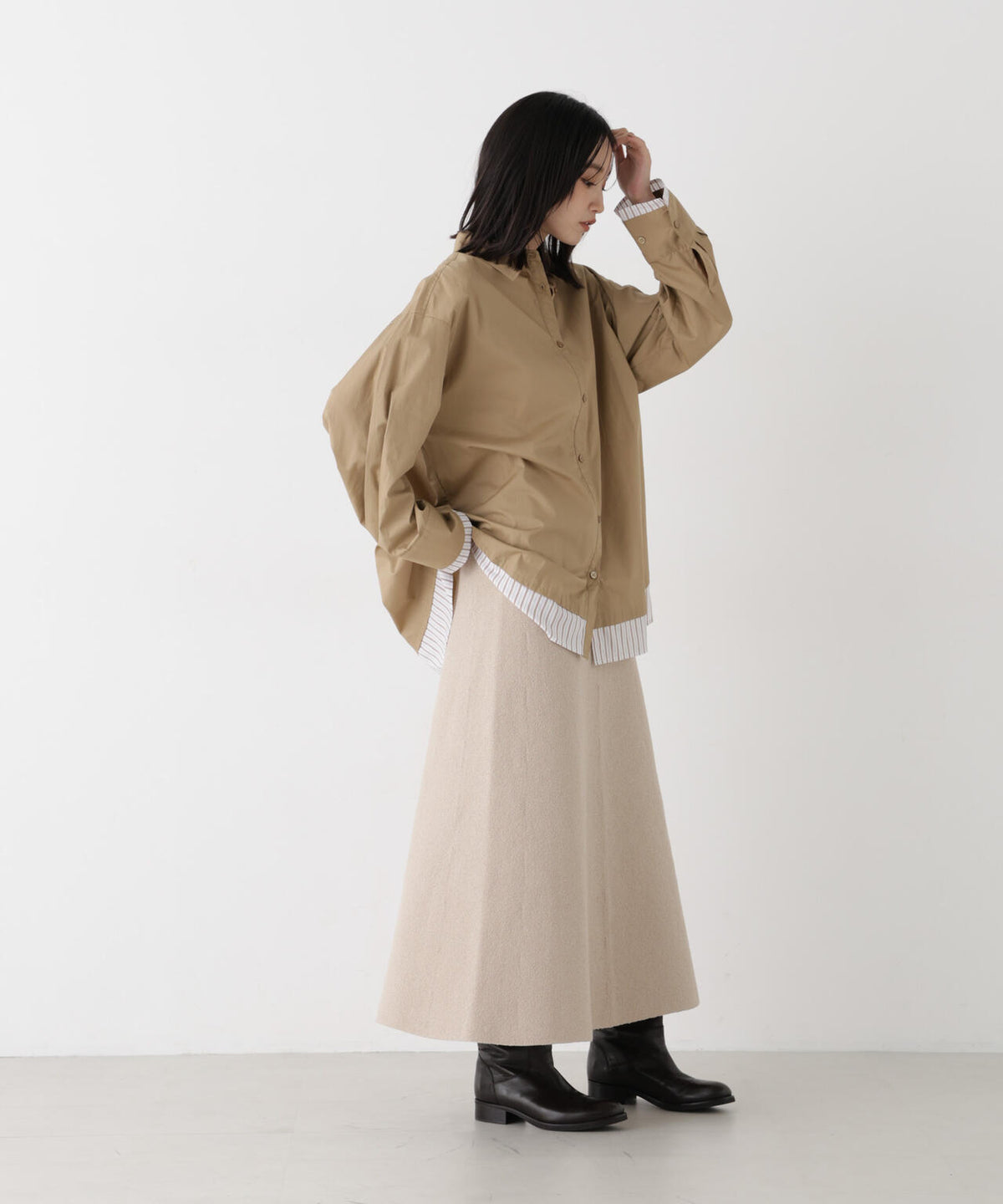 レイヤードライクワイドシルエットシャツ