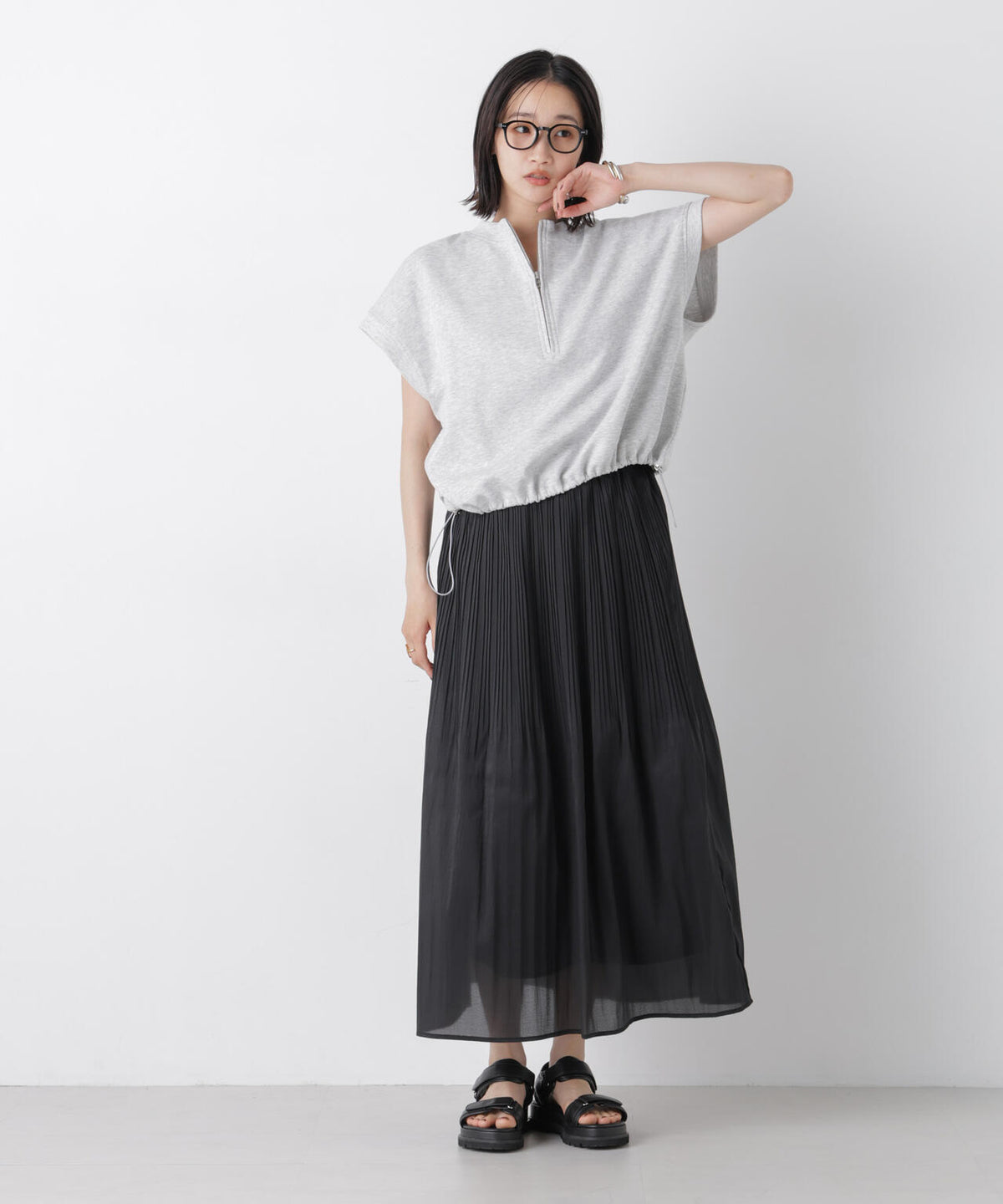 消しプリーツソフトシアースカート