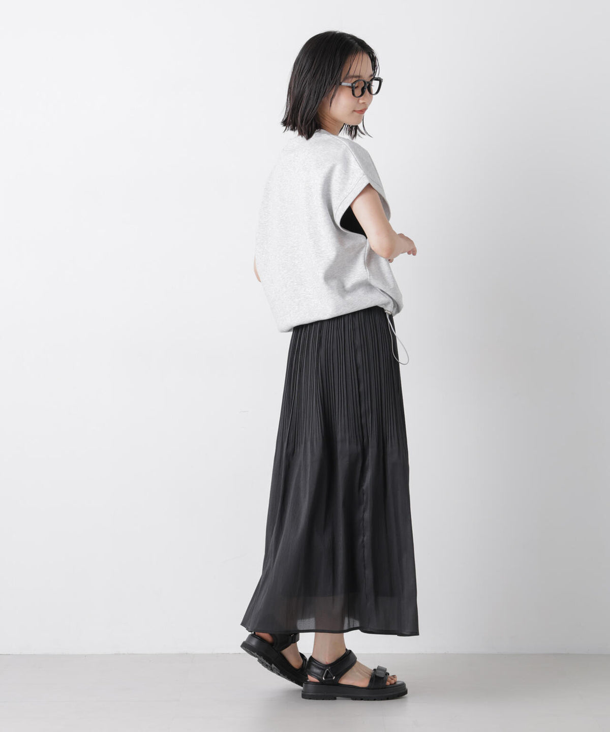 消しプリーツソフトシアースカート