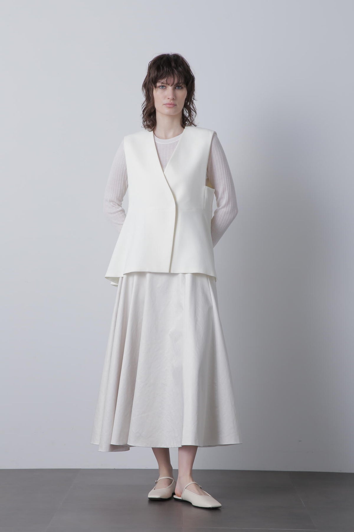 【TV着用】【Marisol 10月号掲載商品】レザーライクサテンスカート