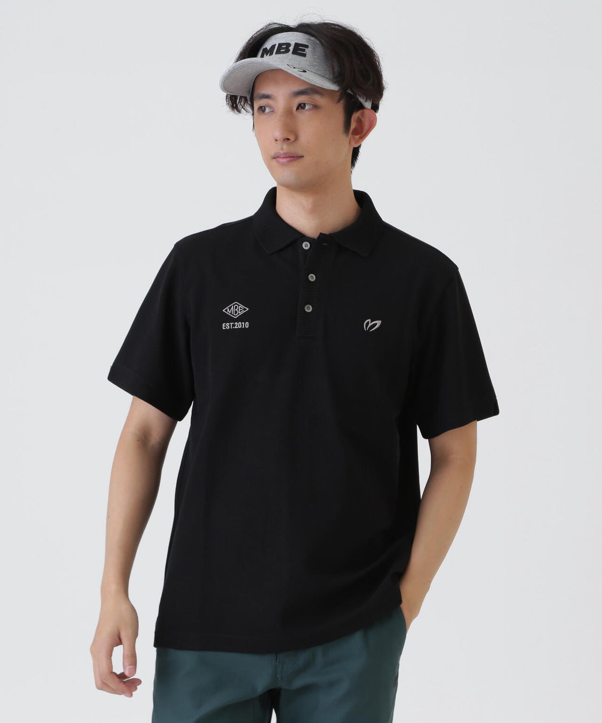 針抜きメッシュ半袖ポロシャツ (MENS)