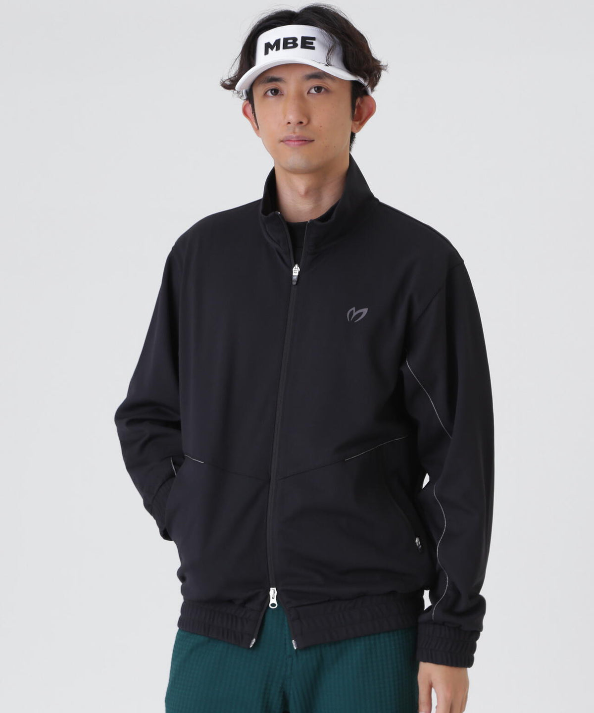 ウールライク接結へリンボンスタンドブルゾン (MENS)
