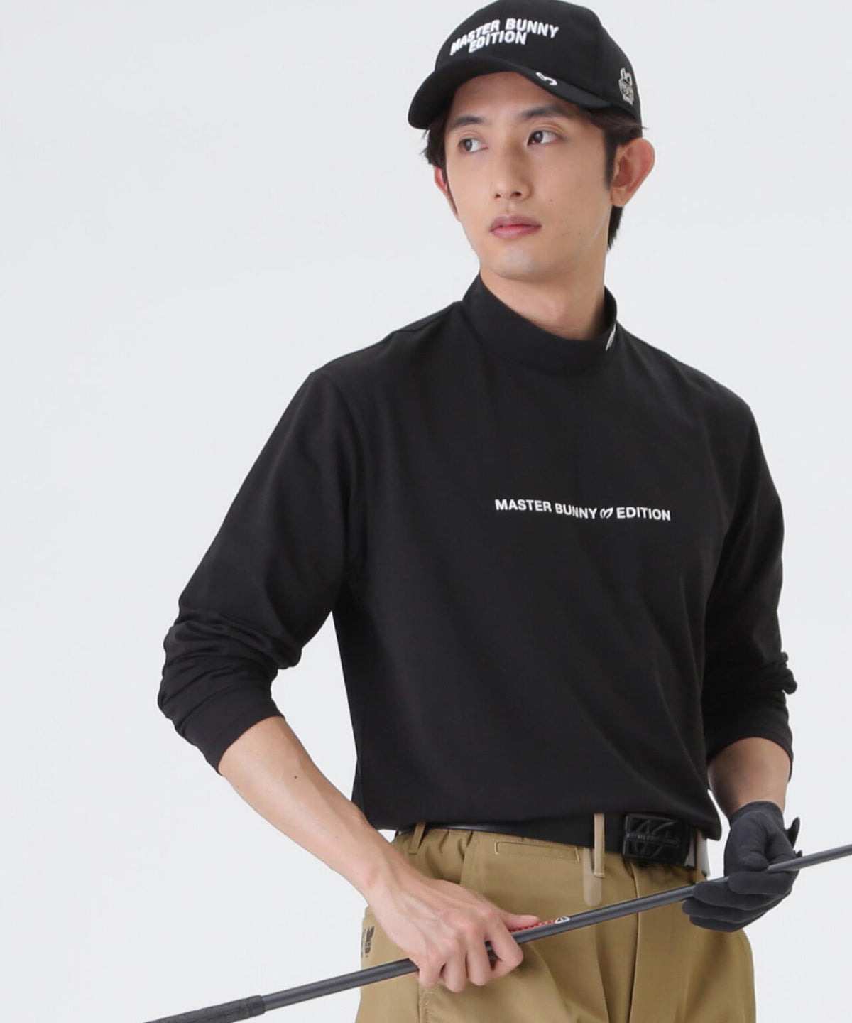 スーピマベア天長袖ハイネックカットソー (MENS)
