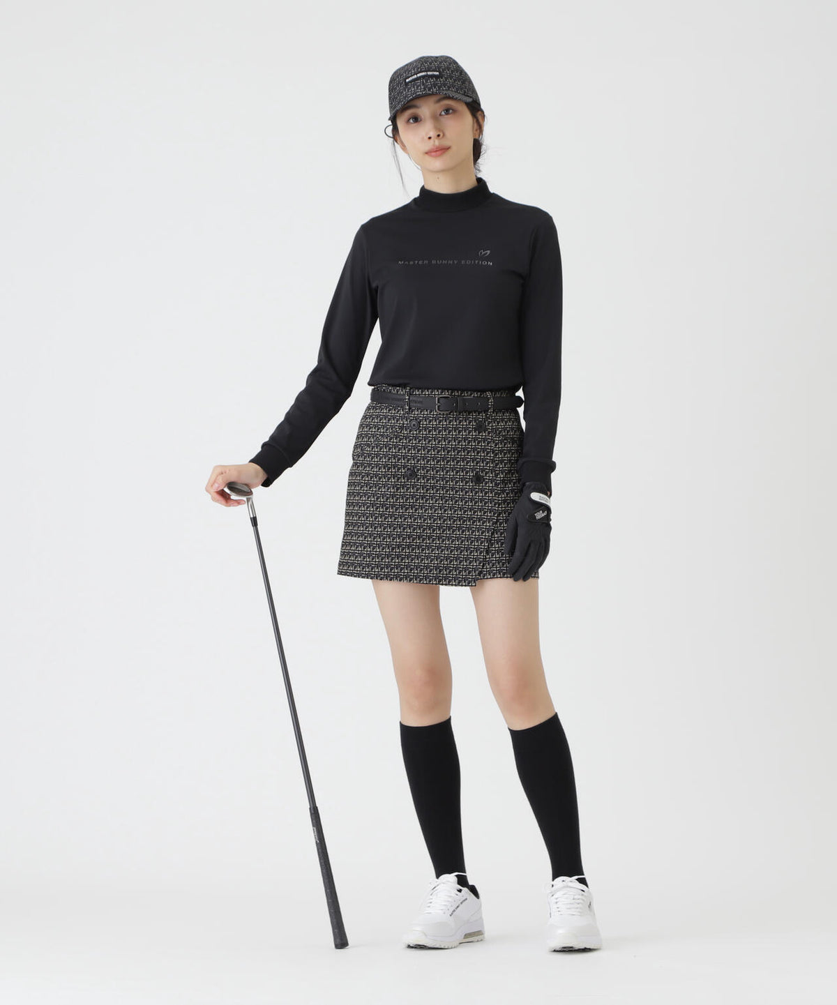 ジオメトリックチェックジャガードスカート (WOMENS)