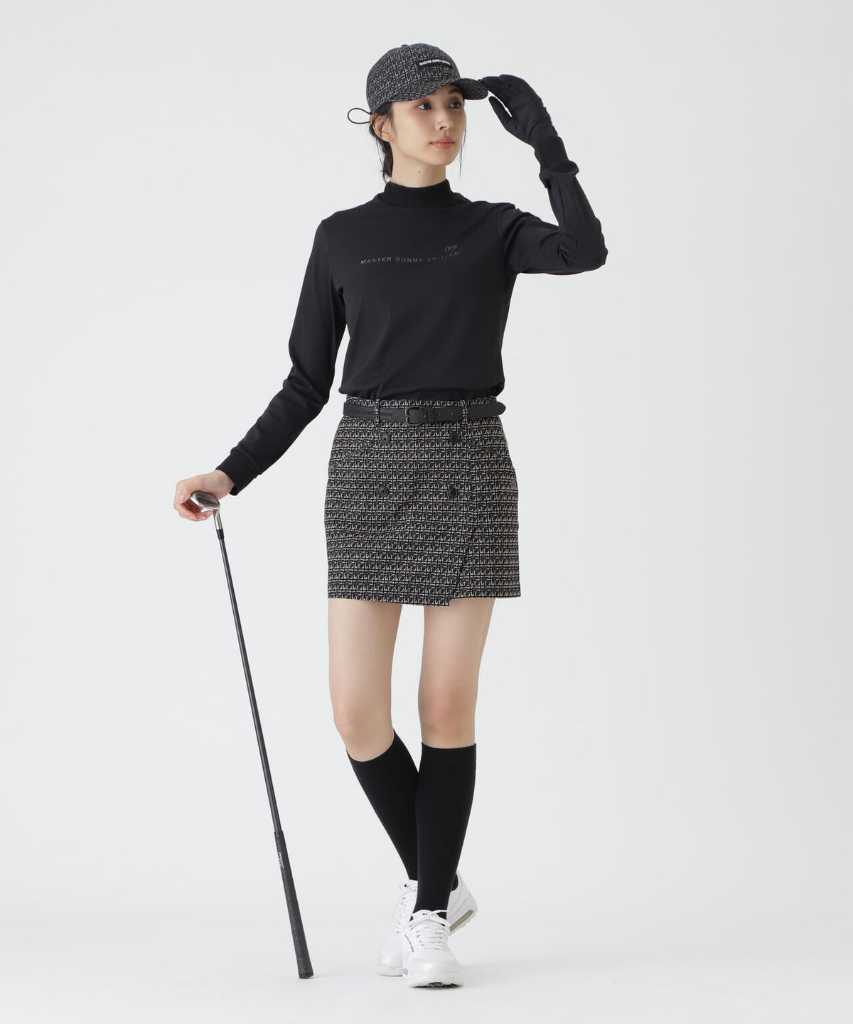 ジオメトリックチェックジャガードスカート (WOMENS)