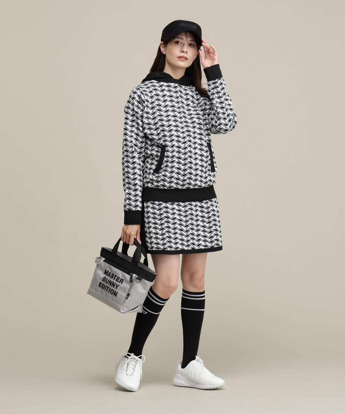 接結ニットスカート <変形千鳥柄> (WOMENS)