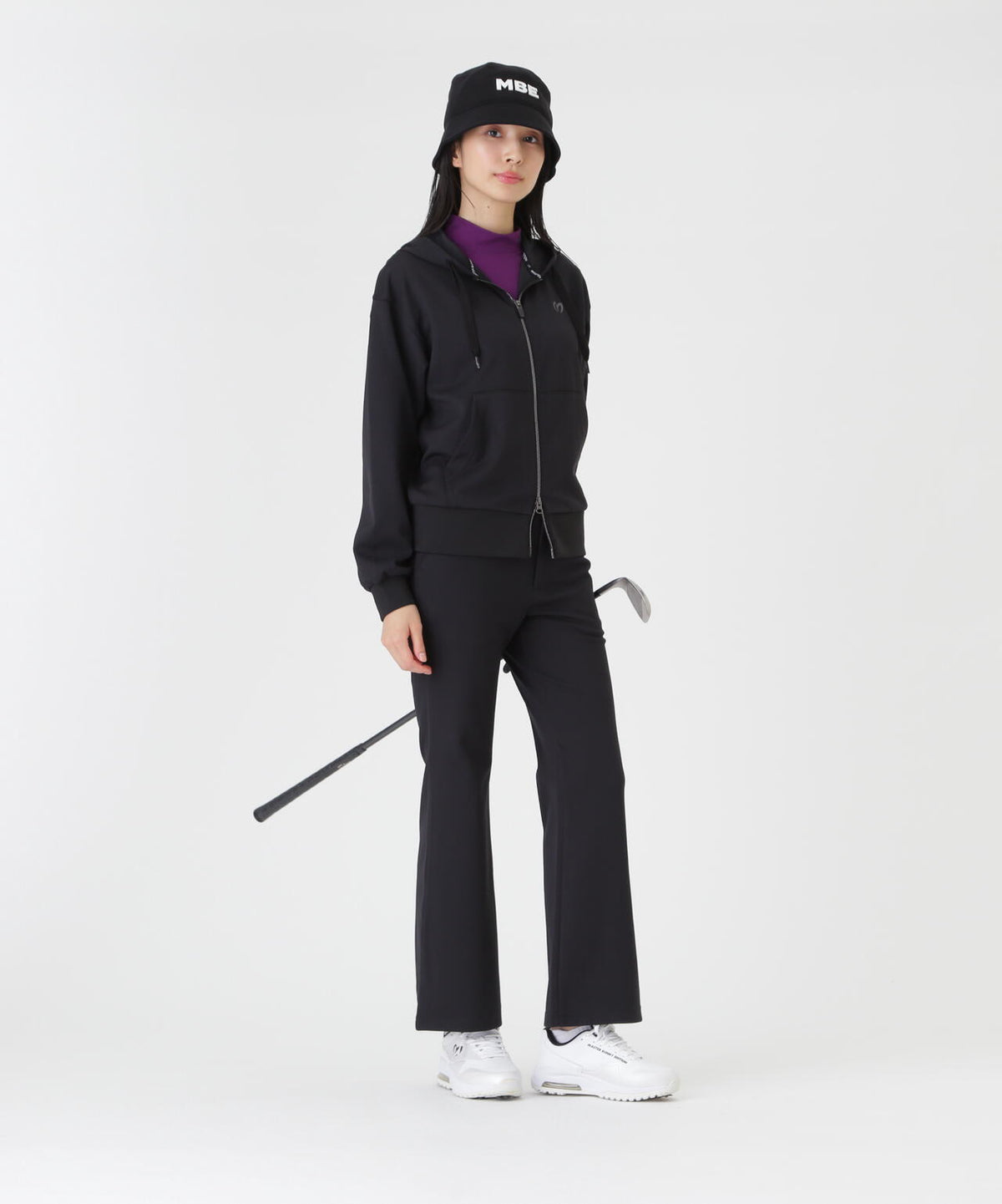 ウールライク接結へリンボンフルジップフーディ (WOMENS)