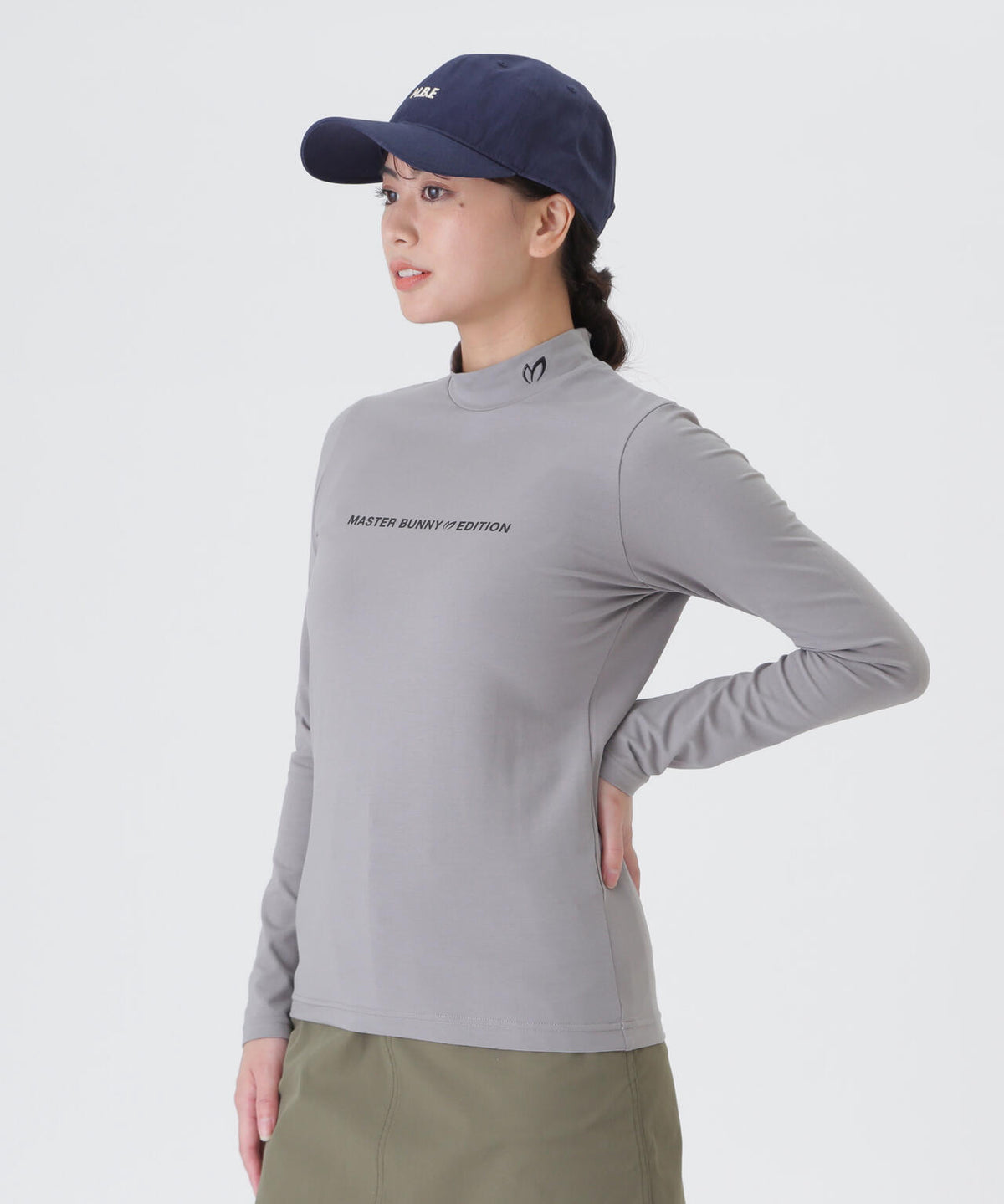 スーピマベア天長袖ハイネックカットソー (WOMENS)
