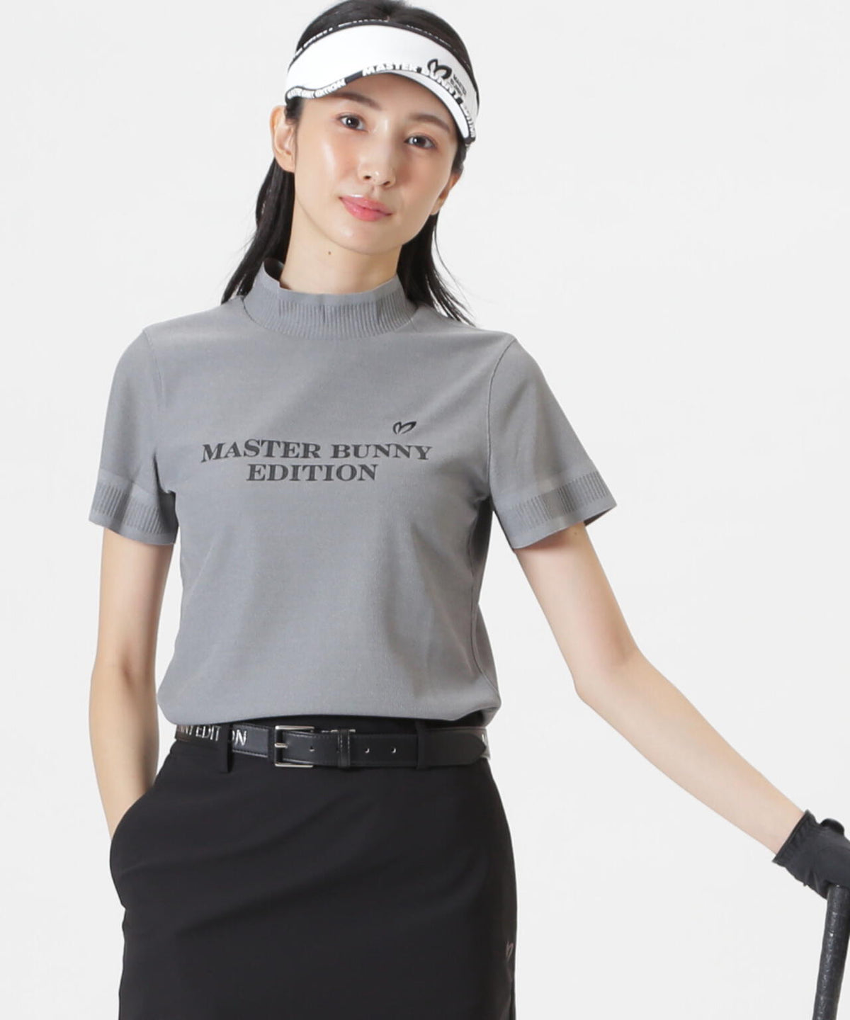 リブスタート半袖ハイネックカットソー