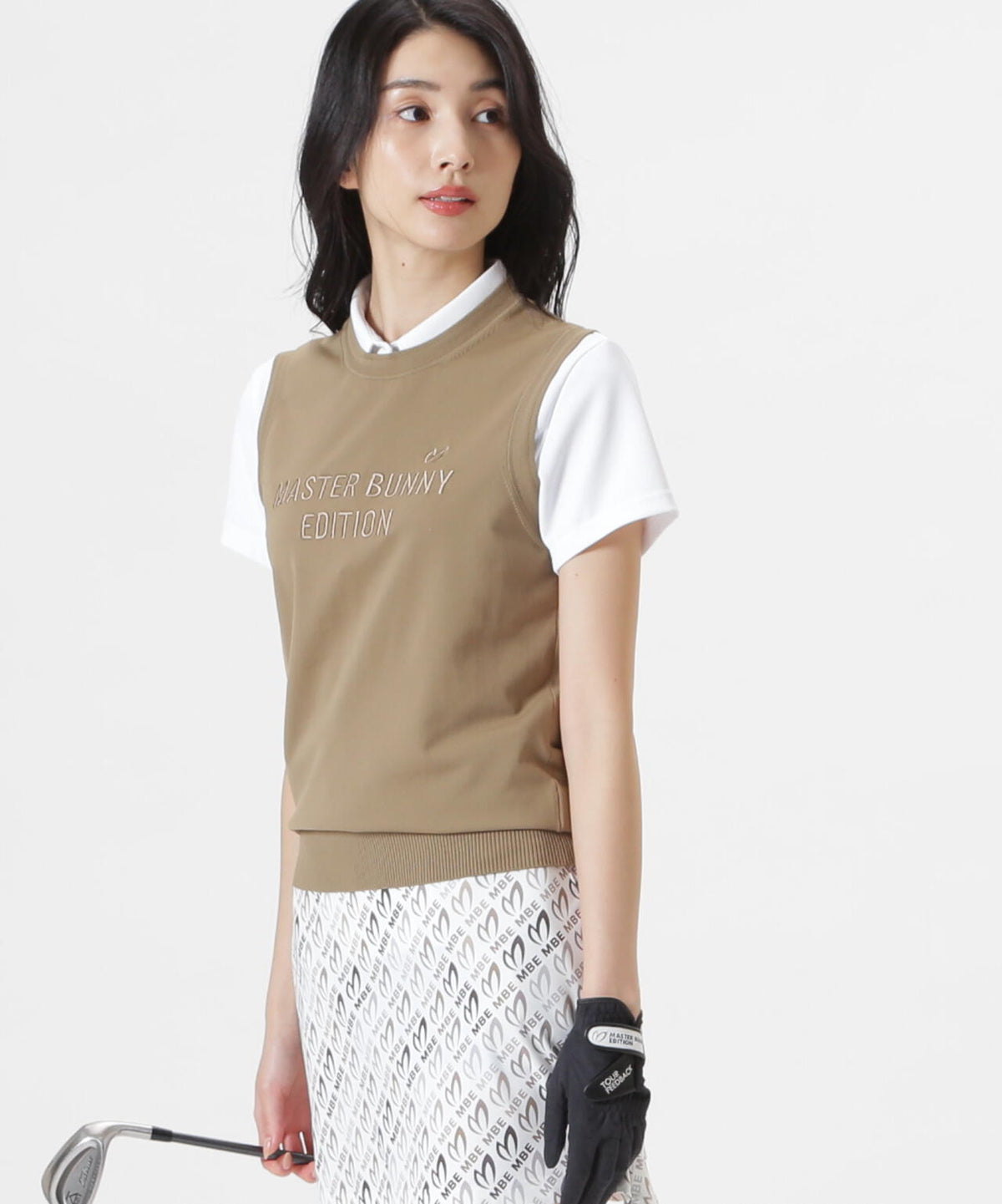 クルーネックニットベスト (WOMENS)