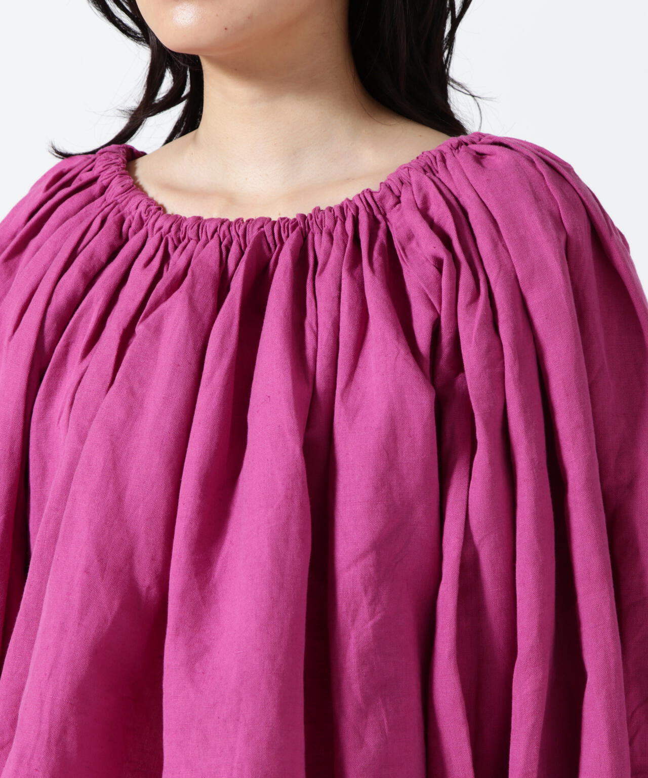 INDIA IS BEAUTIFUL COTTON LINEN BLOUSEコットンリネンブラウス