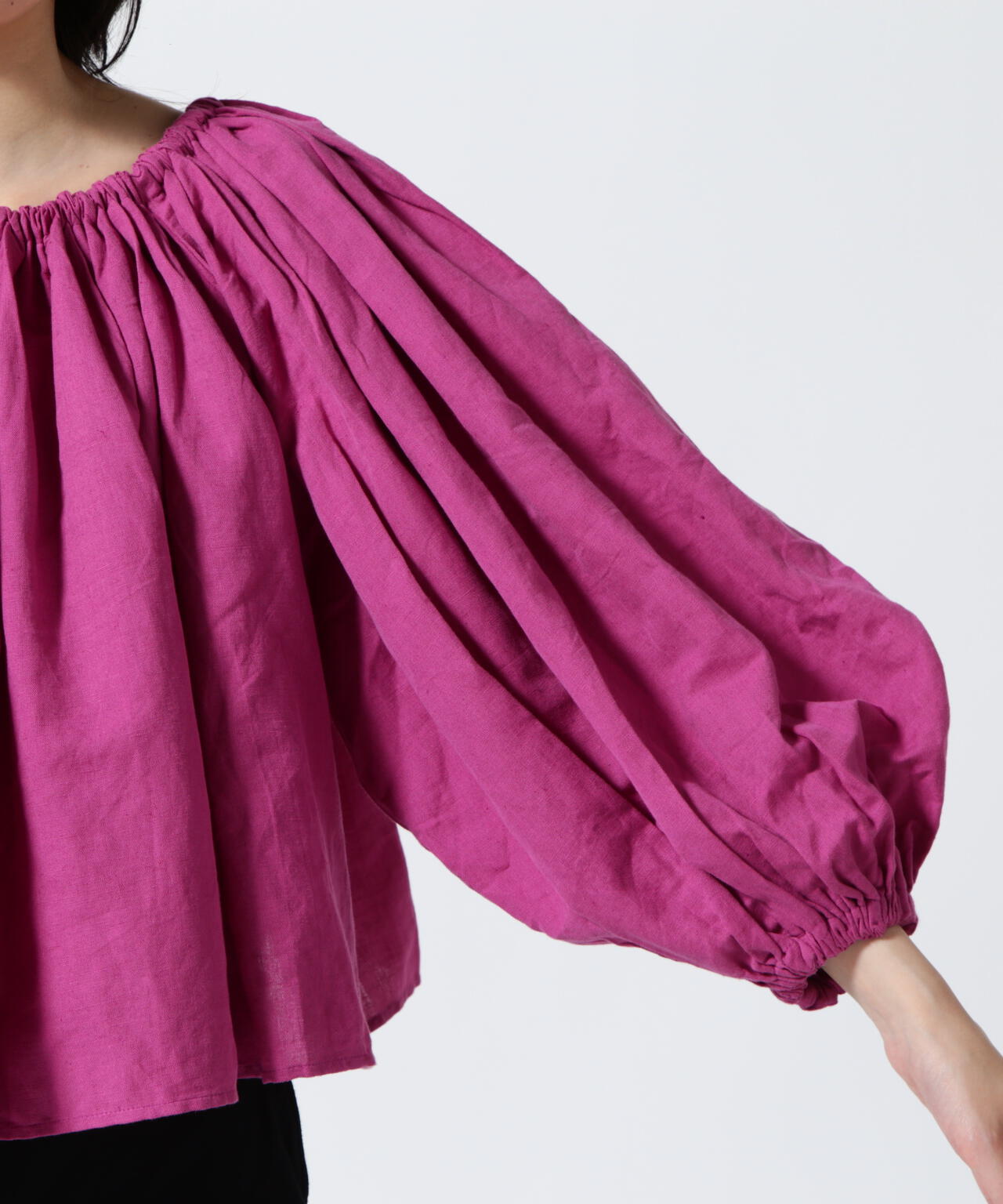INDIA IS BEAUTIFUL COTTON LINEN BLOUSEコットンリネンブラウス