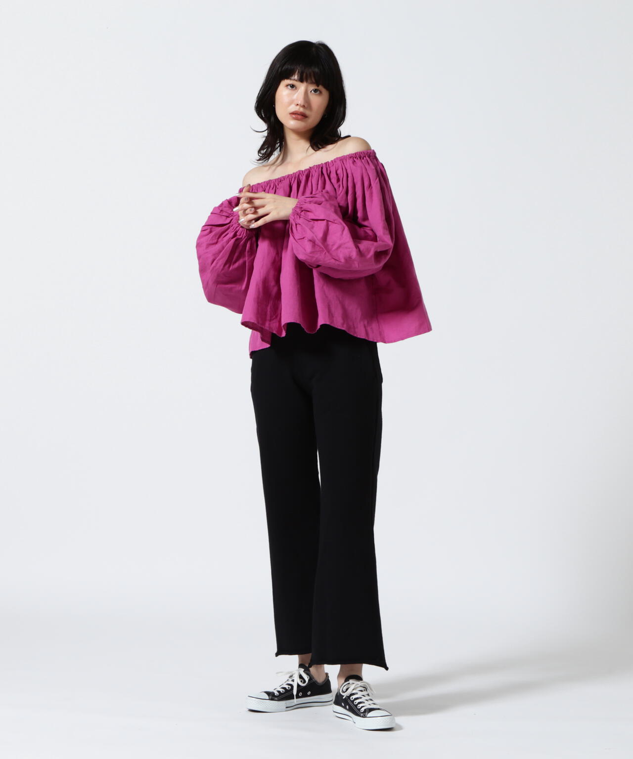 INDIA IS BEAUTIFUL COTTON LINEN BLOUSEコットンリネンブラウス
