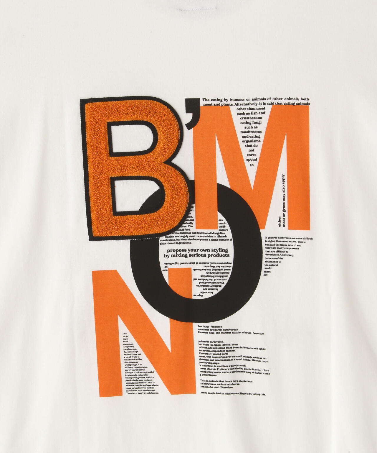 B omnivore/ビーオムニボー BMN S/S Tee