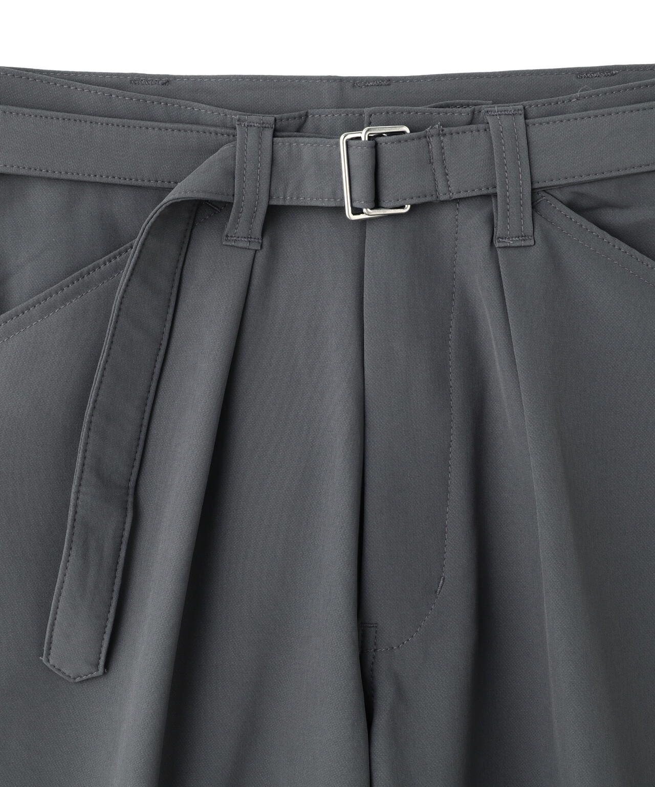 B omnivore STRETCH POLYESTER BELT LOOSE PANTS