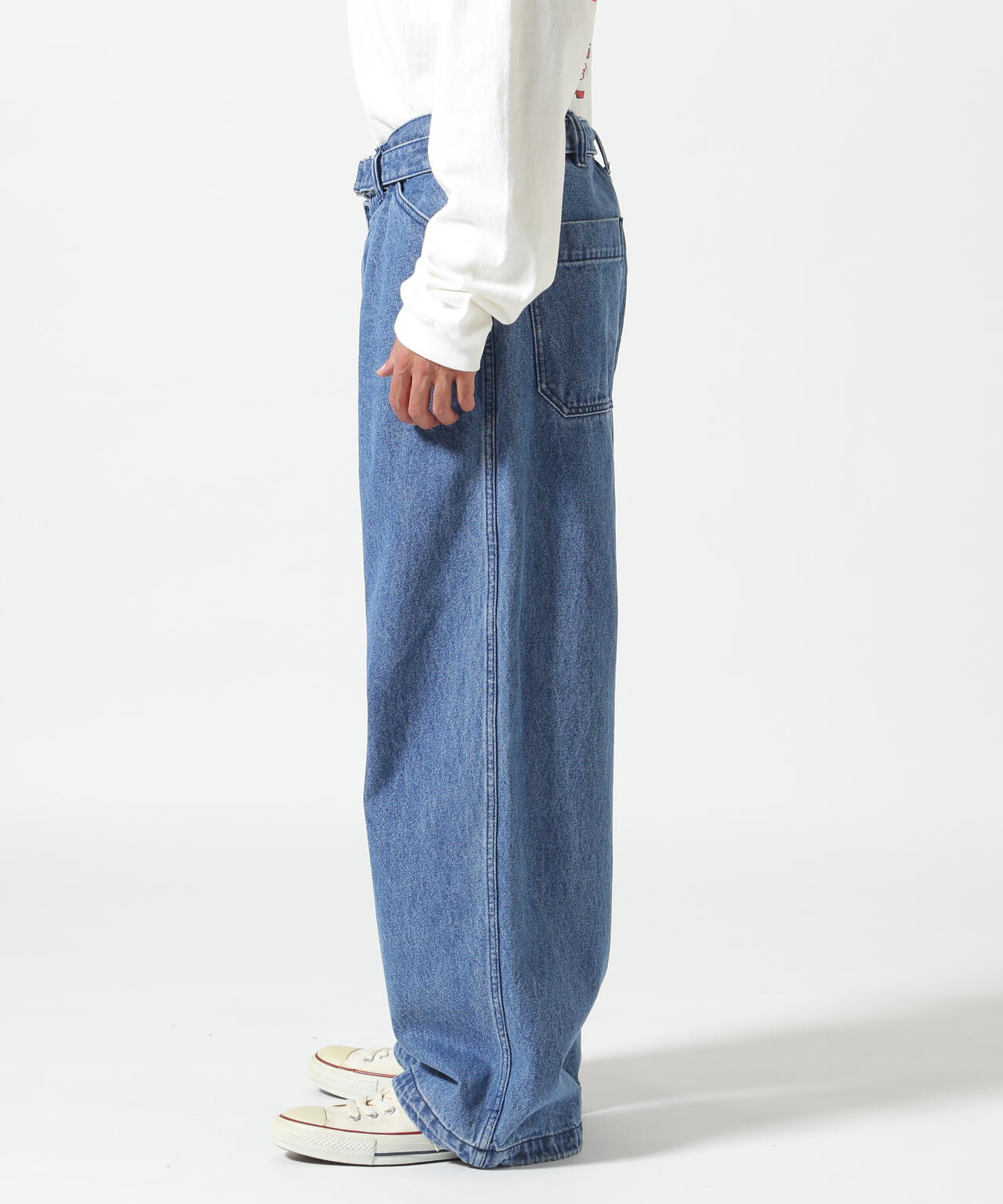 B omnivore/ビーオムニボー DENIM BELT LOOSE PANTS