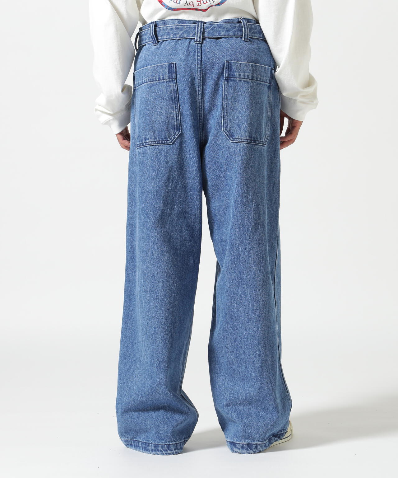 B omnivore/ビーオムニボー DENIM BELT LOOSE PANTS