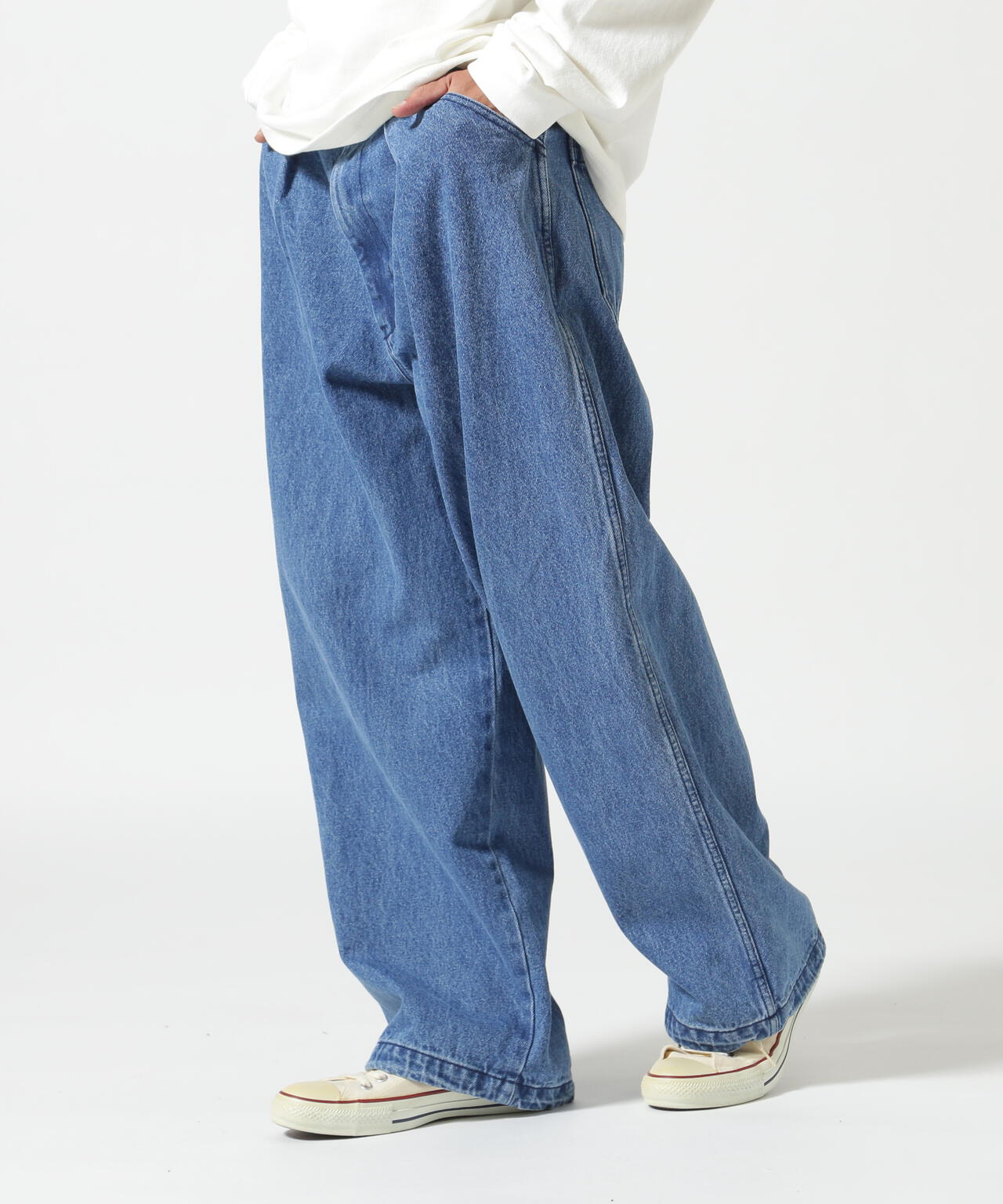 B omnivore/ビーオムニボー DENIM BELT LOOSE PANTS