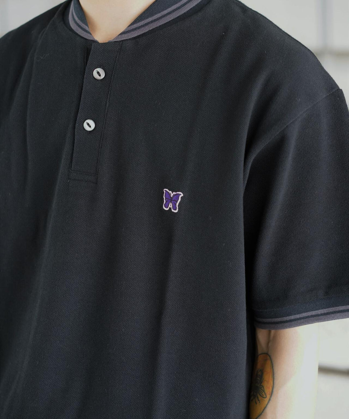 Needles/ニードルズ 別注Shawl Collar S/S Polo - Cotton Pique
