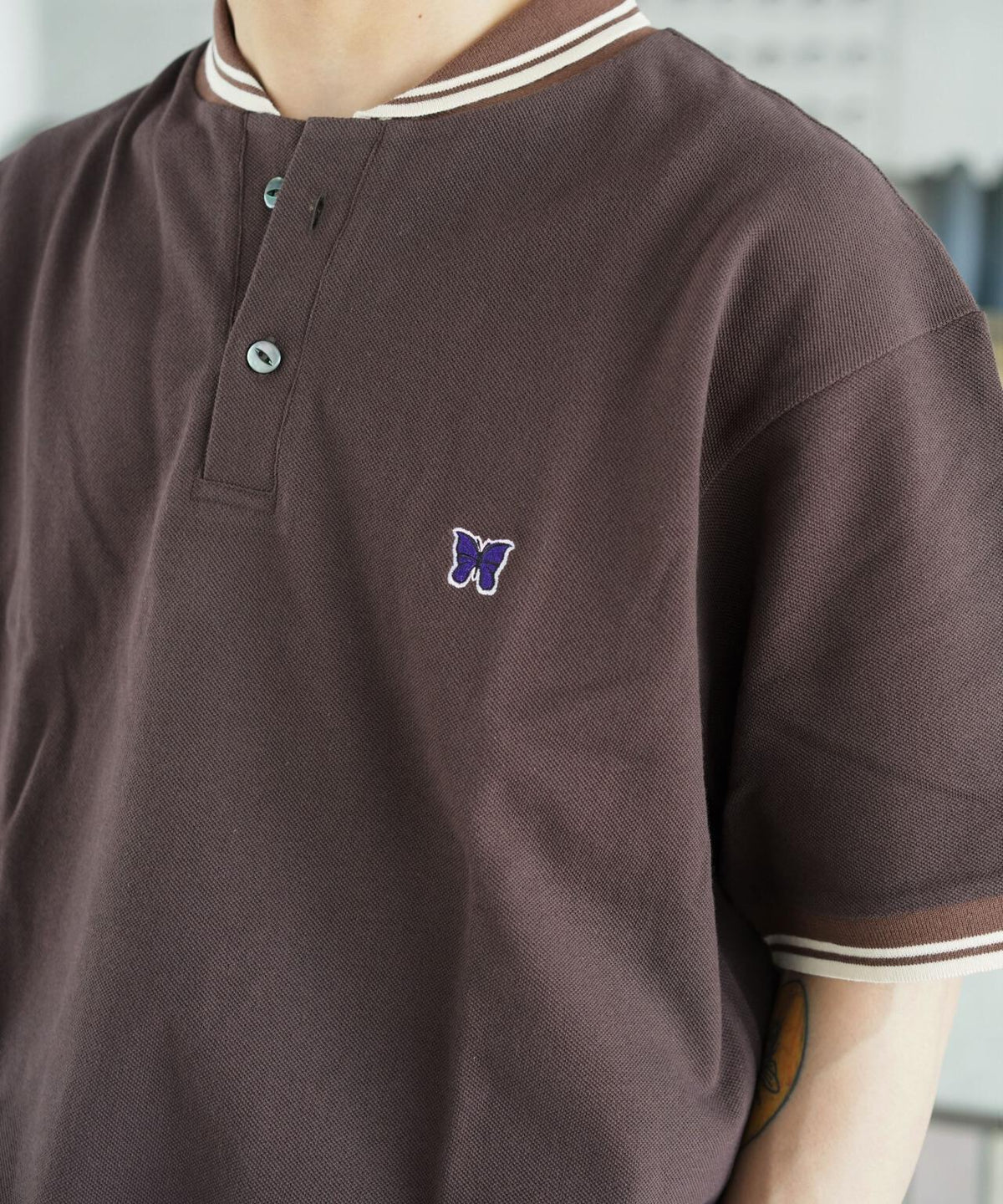 Needles/ニードルズ 別注Shawl Collar S/S Polo - Cotton Pique
