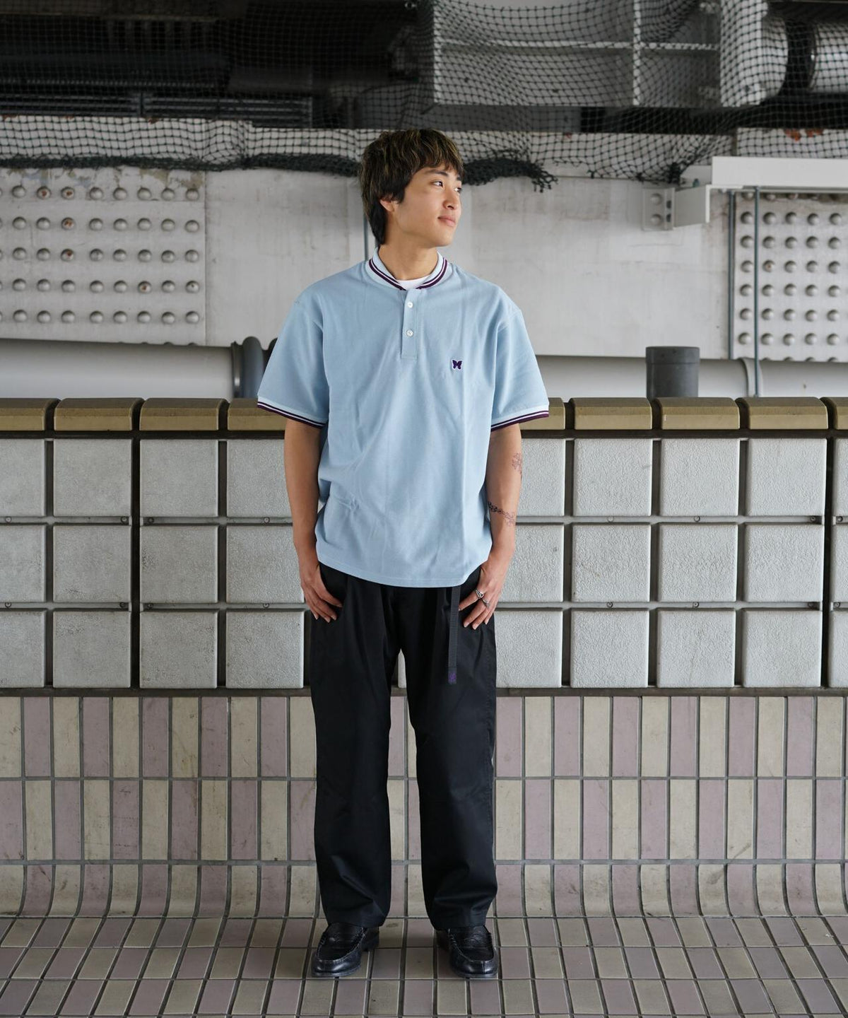 Needles/ニードルズ 別注Shawl Collar S/S Polo - Cotton Pique