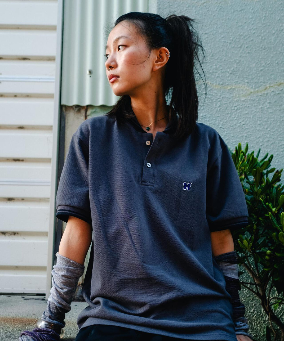 Needles/ニードルズ 別注Shawl Collar S/S Polo - Cotton Pique