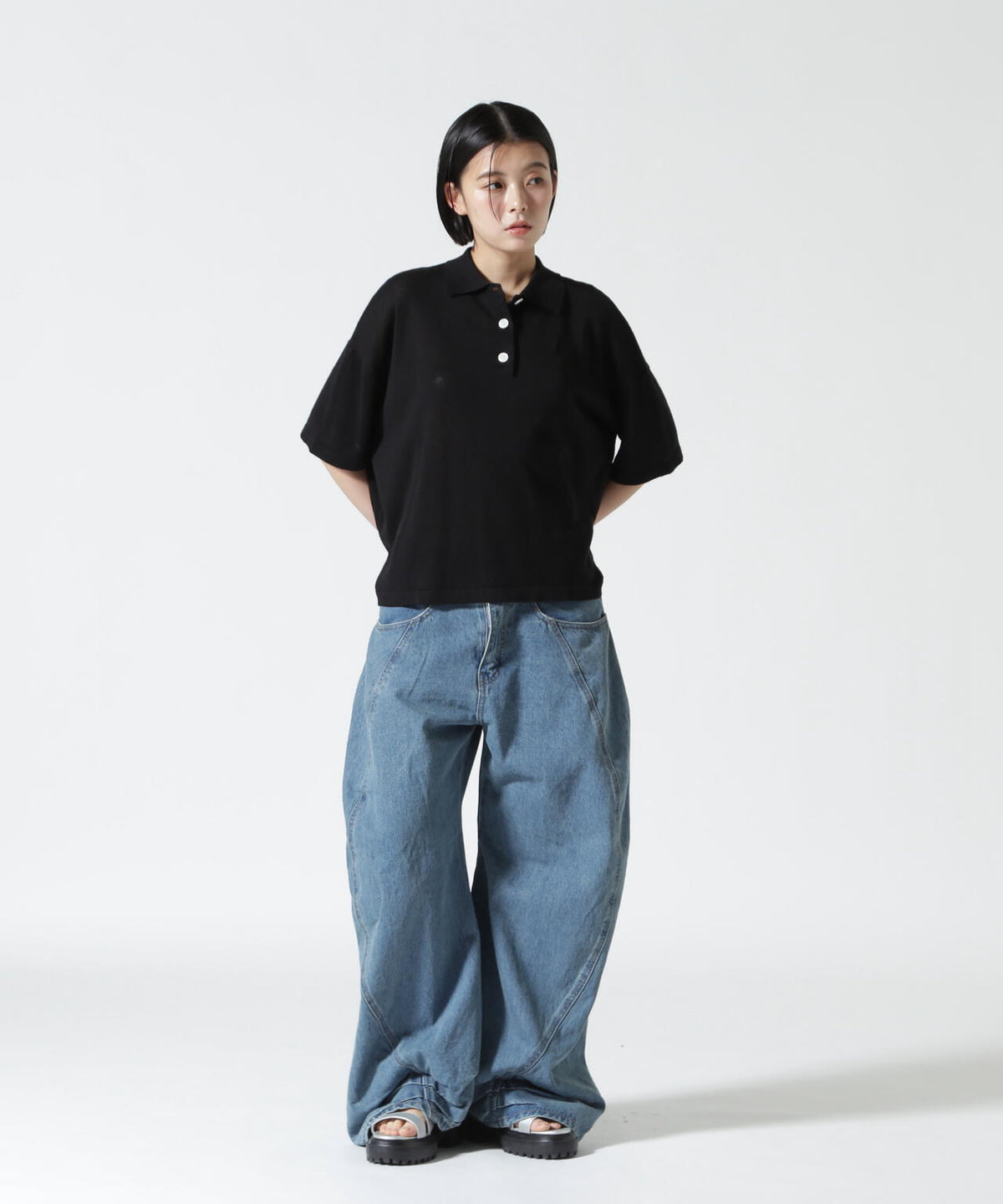 B omnivore/ビーオムニボー アサーメンポロシャツ WOMEN'S