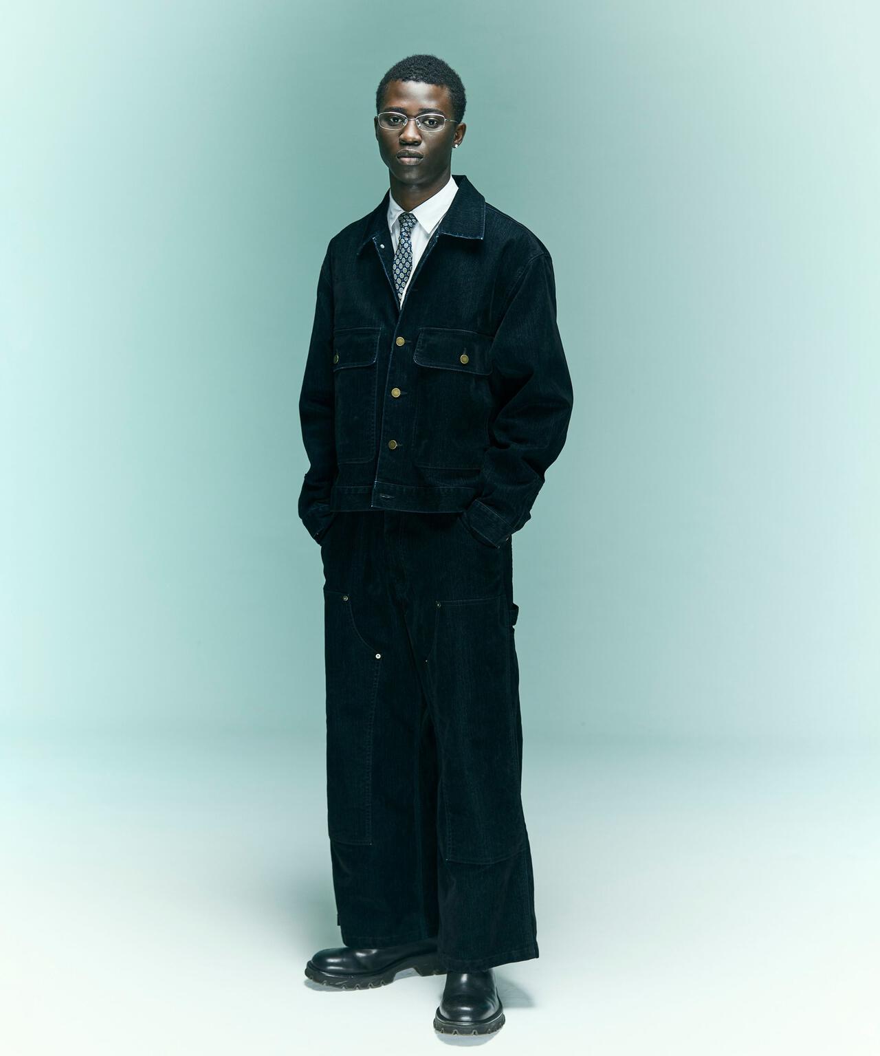 B omnivore/ビーオムニボー FLOCKY DENIM W KNEE PANTS フロッキーデニムダブルニーパンツ