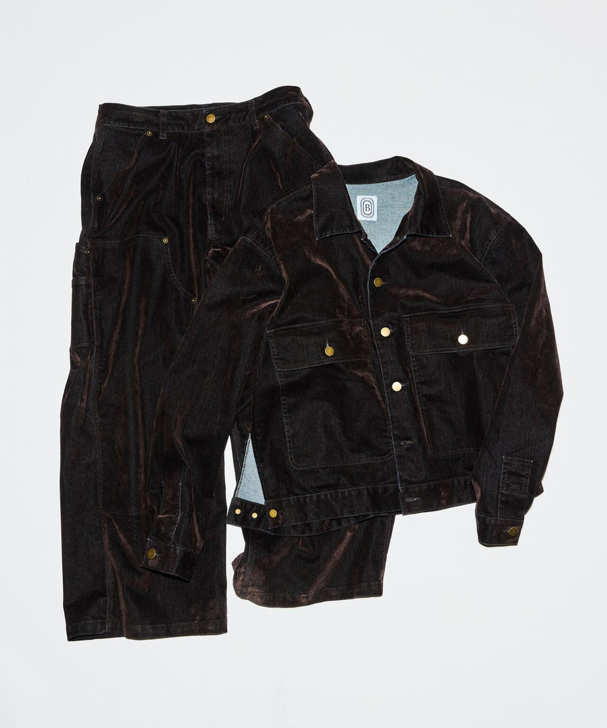 B omnivore/ビーオムニボー FLOCKY DENIM W KNEE PANTS フロッキーデニムダブルニーパンツ