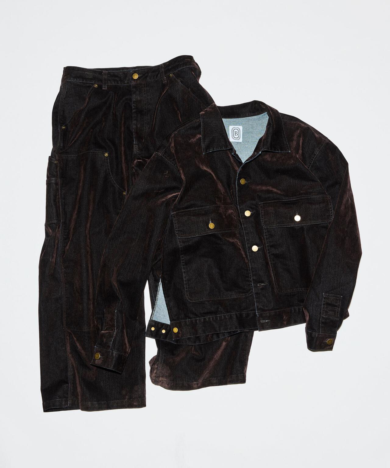 B omnivore/ビーオムニボー FLOCKY DENIM W KNEE PANTS フロッキーデニムダブルニーパンツ