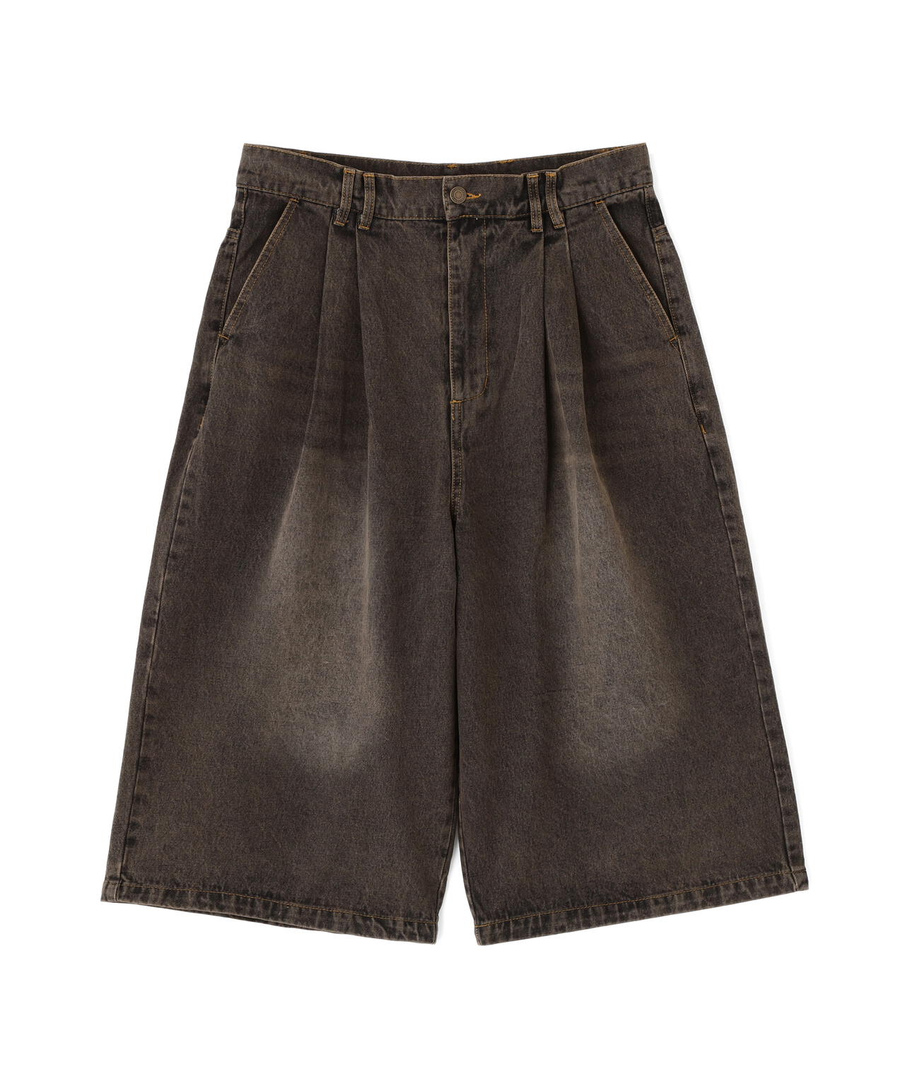 B omnivore/ビーオムニボー TUCK DENIM SHORTS タックデニムショーツ