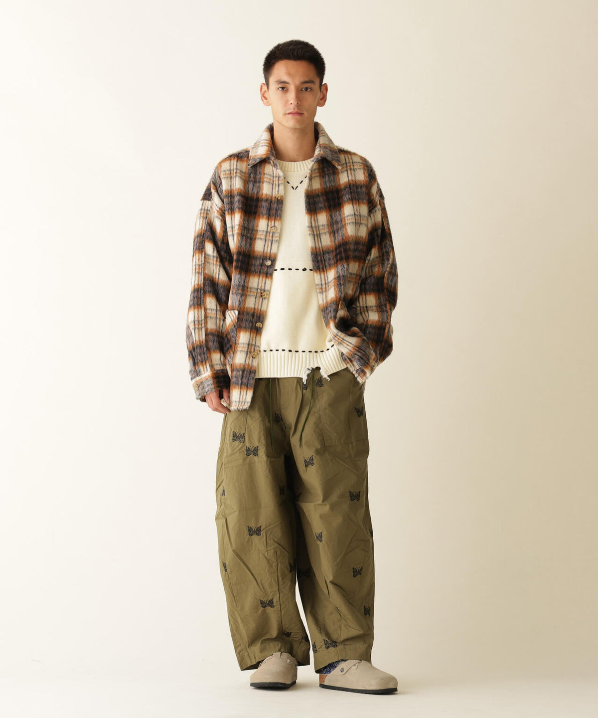 B omnivore/ビーオムニボー SHAGGY SHIRT CHECK シャギーシャツチェック