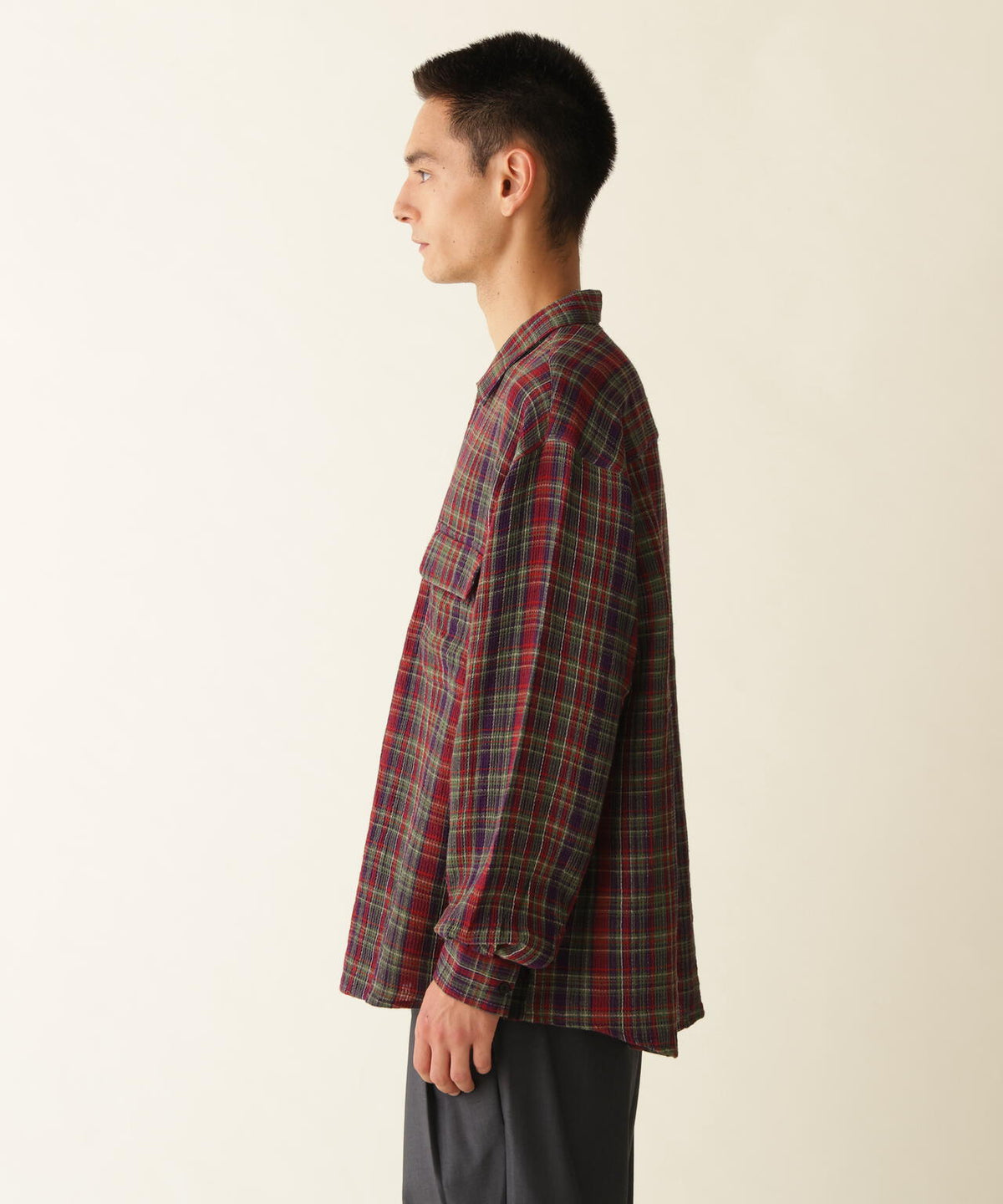 B omnivore/ビーオムニボー PLAID PATTERN SHIRT